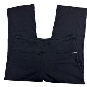Jockey Black Cotton Slim Flare Capri Loungewear Stretch Jersey Key Pocket Pant M